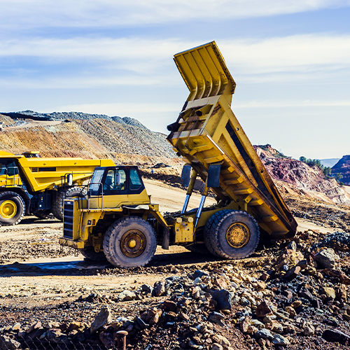 Dump truck at a mining site