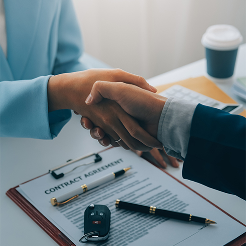 Handshake over contract documents